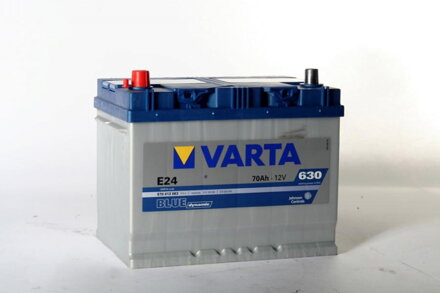 Autobaterie VARTA BLUE dynamic 70Ah 630A, E24, pol + vlevo Asia typ 12V