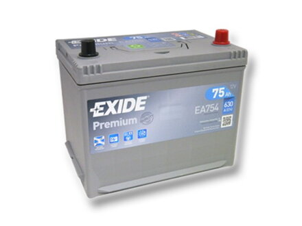 Autobaterie EXIDE Premium 75Ah, 630A, 12V, EA754