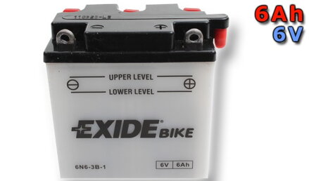 Motobaterie EXIDE BIKE Conventional 11Ah, 6V, 6N11A-1B