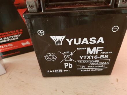 Motobaterie Yuasa 12V 14Ah YTX16-BS