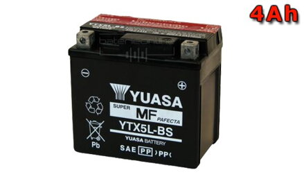 Motobaterie YUASA (originál) YTX5L-BS, 12V, 4Ah