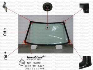 Čelní sklo SEAT CORDOBA/IBIZA r.v. 99-02 zelené+enkap. autosklo