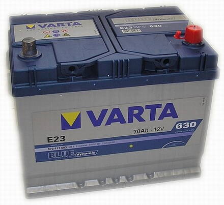 Autobaterie VARTA BLUE dynamic 70Ah 630A, E23 Asia typ 12V