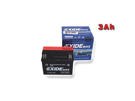 Motobaterie EXIDE BIKE Maintenance Free 3Ah, 12V, 30A, YTX4L-BS