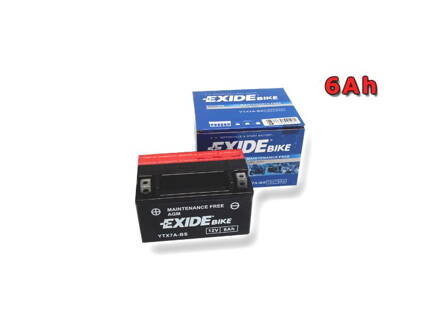 Motobaterie EXIDE BIKE Maintenance Free 6Ah, 12V, 50A, YTX7A-BS