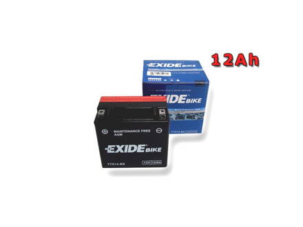 Motobaterie EXIDE BIKE Maintenance Free 12Ah, 12V, 100A, YTX14-BS