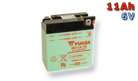 Motobaterie YUASA (originál) 6N11A-1B, 6V, 11Ah